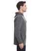 J America Adult Omega Stretch Hooded Sweatshirt charcoal trblnd ModelSide