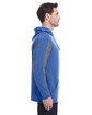 J America Adult Omega Stretch Hooded Sweatshirt royal triblend ModelSide