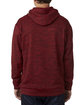 J America Adult Cosmic Poly Fleece Hooded Sweatshirt red fleck ModelBack