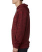 J America Adult Cosmic Poly Fleece Hooded Sweatshirt red fleck ModelSide