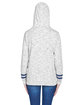 J America Ladies' Melange Scuba Neck Sweatshirt white/ navy ModelBack