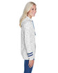 J America Ladies' Melange Scuba Neck Sweatshirt white/ navy ModelSide