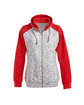 J America Ladies' Mlange Fleece Two-Tone Full-Zip Hooded Sweatshirt  