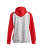 J America Ladies' Mlange Fleece Two-Tone Full-Zip Hooded Sweatshirt white/ red ModelBack