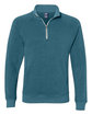 J America Adult Triblend Fleece Quarter-Zip storm triblend OFFront