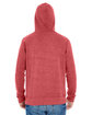 J America Adult Triblend Pullover Fleece Hooded Sweatshirt red triblend ModelBack