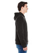 J America Adult Triblend Full-Zip Fleece Hooded Sweatshirt solid blk trblnd ModelSide