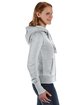 J America Ladies' Zen Full-Zip Fleece Hooded Sweatshirt cement ModelSide