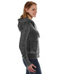 J America Ladies' Zen Full-Zip Fleece Hooded Sweatshirt twisted black ModelSide