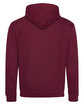 Just Hoods By AWDis Adult Midweight Varsity Contrast Hooded Sweatshirt burgundy/ chrcol ModelBack