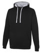Just Hoods By AWDis Adult Midweight Varsity Contrast Hooded Sweatshirt jet blk/ hth gry ModelQrt