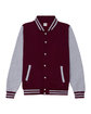 Just Hoods By AWDis Men's Heavyweight Letterman Jacket burgndy/ hth gry FlatFront