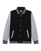 Just Hoods By AWDis Men's Heavyweight Letterman Jacket jet blk/ hth gry FlatFront