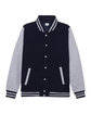 Just Hoods By AWDis Men's Heavyweight Letterman Jacket oxf nvy/ hth gry FlatFront