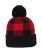 Outdoor Cap Plaid Watch Cap With Pom  