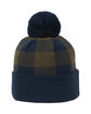 Outdoor Cap Plaid Watch Cap With Pom  