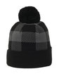 Outdoor Cap Plaid Watch Cap With Pom black/ charcoal ModelBack