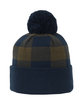 Outdoor Cap Plaid Watch Cap With Pom navy/ olive ModelBack