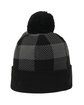 Outdoor Cap Plaid Watch Cap With Pom black/ charcoal ModelQrt