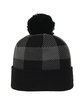 Outdoor Cap Plaid Watch Cap With Pom black/ charcoal ModelSide