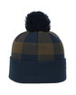 Outdoor Cap Plaid Watch Cap With Pom navy/ olive ModelSide