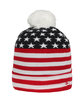 Outdoor Cap USA Watch Cap With Pom american flag ModelBack