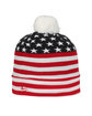 Outdoor Cap USA Watch Cap With Pom american flag ModelSide