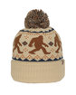 Outdoor Cap Knit Printed Watch Cap with Pom  