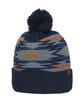 Outdoor Cap Knit Printed Watch Cap with Pom  