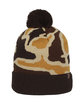 Outdoor Cap Knit Printed Watch Cap with Pom  