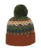 Outdoor Cap Knit Printed Watch Cap with Pom mountain ModelQrt