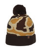 Outdoor Cap Knit Printed Watch Cap with Pom camo ModelQrt