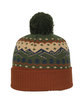 Outdoor Cap Knit Printed Watch Cap with Pom mountain ModelSide