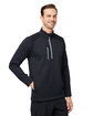 Zero Restriction Men's Quarter-Zip Pullover black/ mtlc slvr ModelQrt