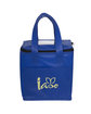 Prime Line Non-Woven Cubic Lunch Bag With ID Slot reflex blue DecoFront