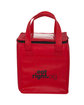 Prime Line Non-Woven Cubic Lunch Bag With ID Slot red DecoFront