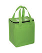 Prime Line Non-Woven Cubic Lunch Bag With ID Slot lime green ModelQrt