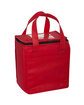 Prime Line Non-Woven Cubic Lunch Bag With ID Slot red ModelQrt