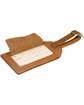 Leeman Grand Central Luggage Tag Sueded Leather tan ModelBack