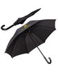 Leeman Executive Umbrella With Curved Faux Leather Handle black DecoFront