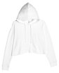 Lane Seven Ladies' Cropped Fleece Hoodie white OFFront