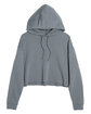 Lane Seven Ladies' Cropped Fleece Hoodie storm OFFront