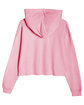 Lane Seven Ladies' Cropped Fleece Hoodie mauve OFBack