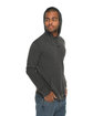 Lane Seven Unisex French Terry Pullover Hooded Sweatshirt heather charcoal ModelSide