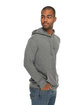 Lane Seven Unisex French Terry Pullover Hooded Sweatshirt heather graphite ModelSide