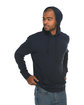 Lane Seven Unisex French Terry Pullover Hooded Sweatshirt navy ModelSide