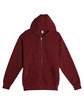 Lane Seven Unisex Premium Full-Zip Hooded Sweatshirt burgundy OFFront