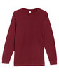 Lane Seven Unisex Heavyweight Long-Sleeve T-Shirt burgundy OFFront