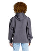 Lane Seven Unisex Future Fleece Hooded Sweatshirt heather charcoal ModelBack