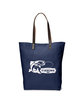 Prime Line Urban Cotton Tote Bag with Leather Handles navy blue DecoFront